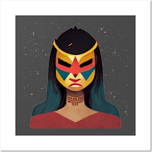 Indigenous Lucha Warrior Posters and Art